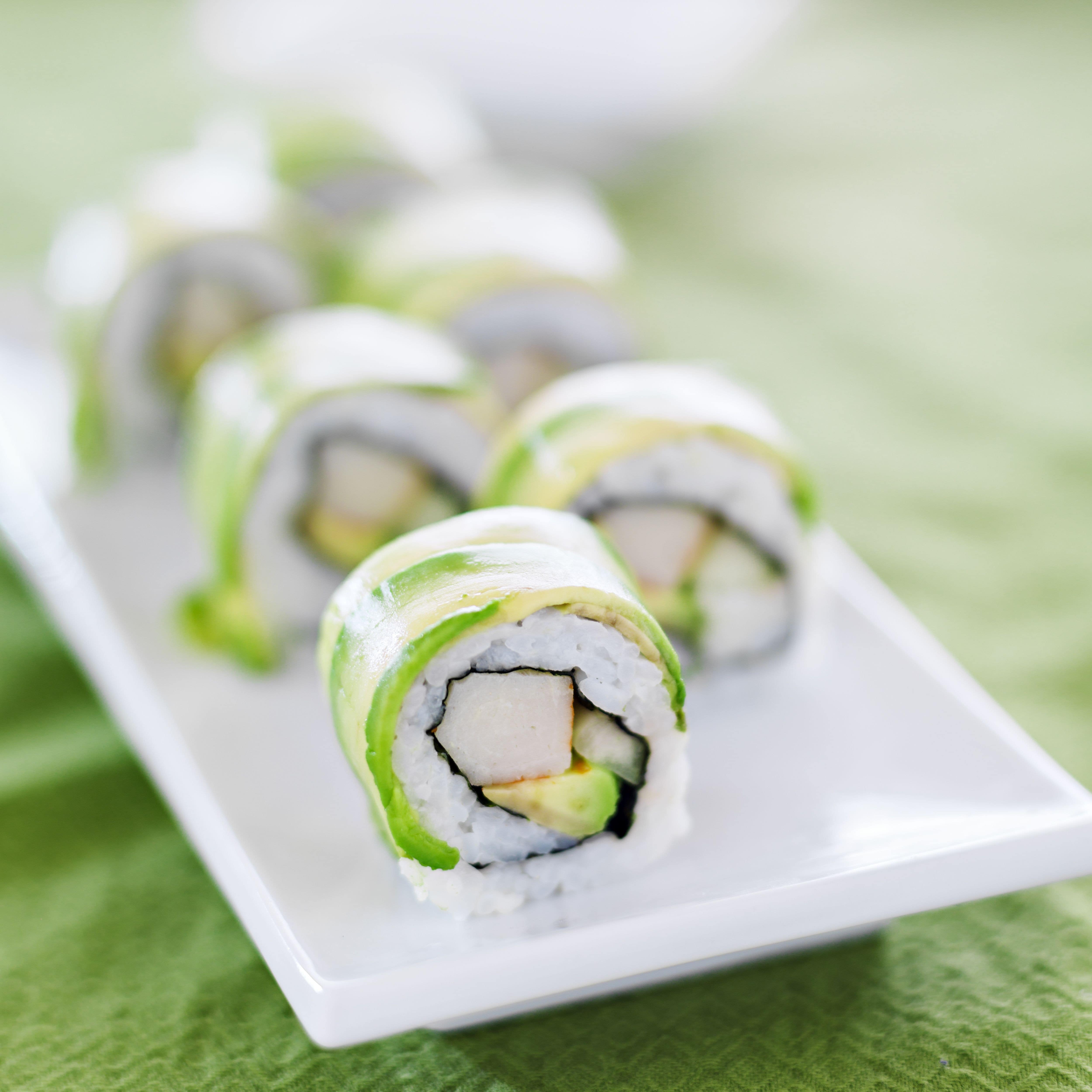 Dragon Roll With Avocado And Crab Meat