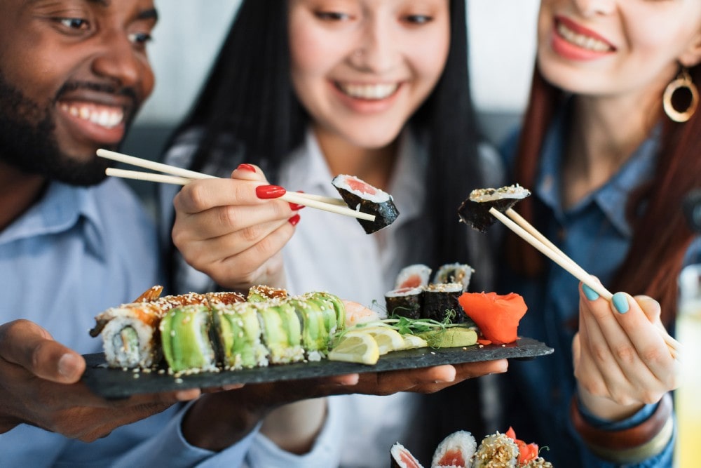 People Eating Sushi